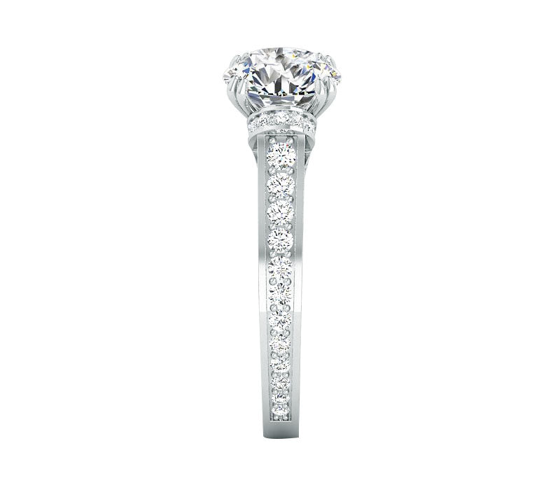 UNIQUE DESIGNED ROUND DIAMOND ENGAGEMENT RING