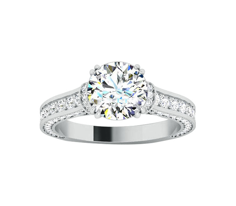 UNIQUE DESIGNED ROUND DIAMOND ENGAGEMENT RING