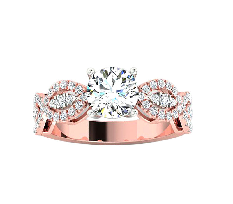 TWO TONE ROUND DIAMOND ENGAGEMENT RING