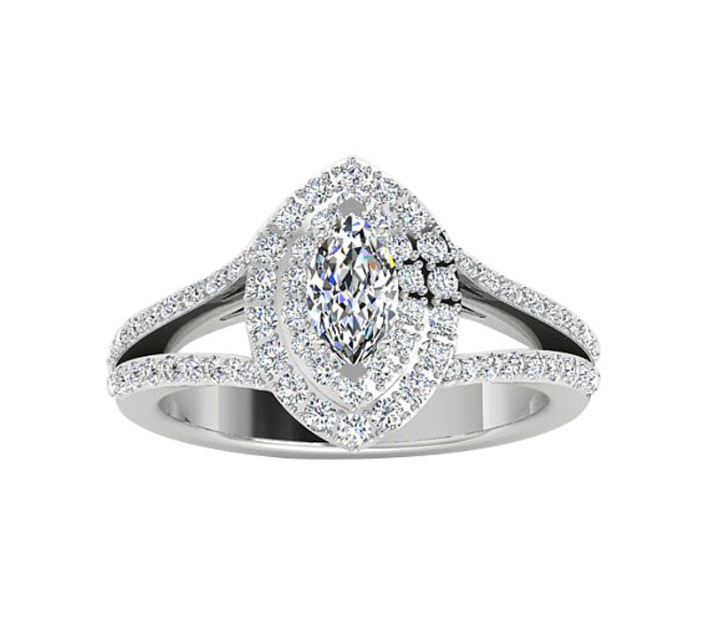 SPLIT SHANK MARQUISE DIAMOND ENGAGEMENT RING
