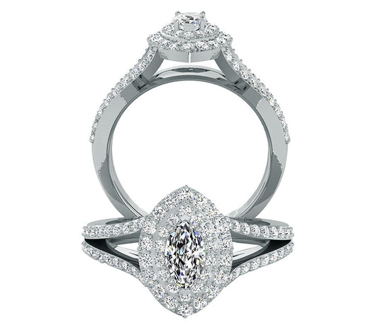 SPLIT SHANK MARQUISE DIAMOND ENGAGEMENT RING