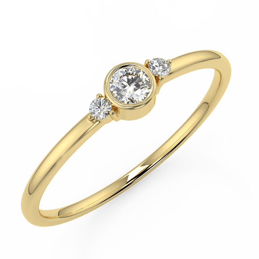 DAINTY THREE 100% NATURAL DIAMOND RING