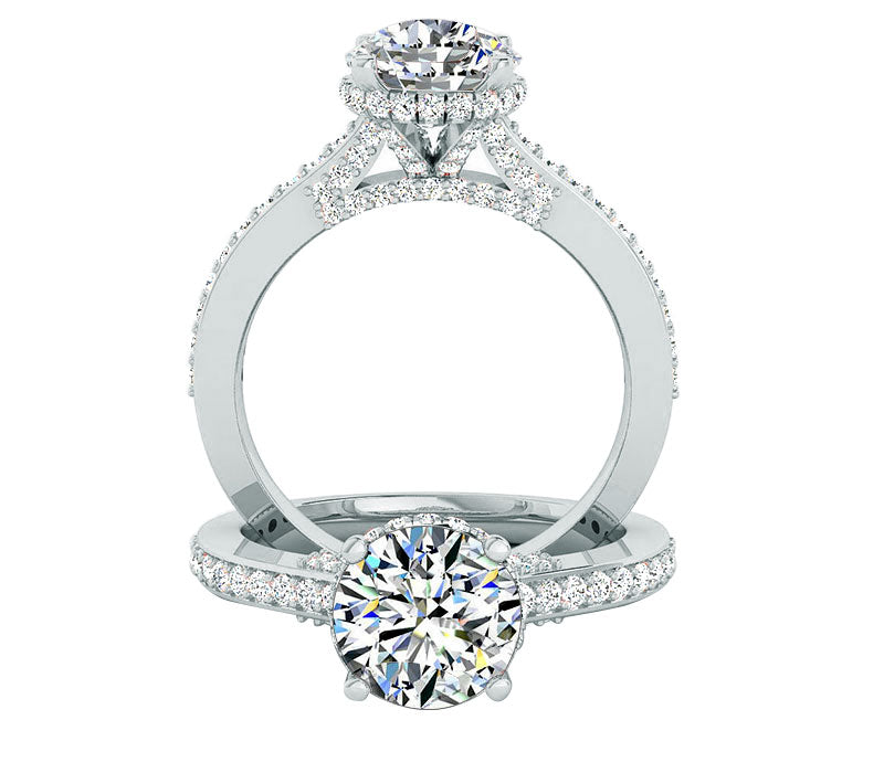 CROWN PAVÉ SETTING COMFORT FIT CATHEDRAL ENGAGEMENT RING