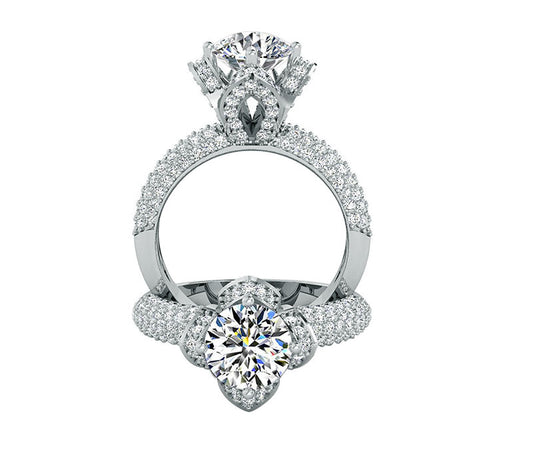 MICRO PAVÉ SETTING FLOWER ENGAGEMENT RING