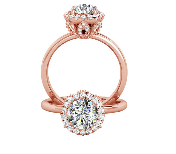 FLORAL BASKET HALO DIAMOND ENGAGEMENT RING