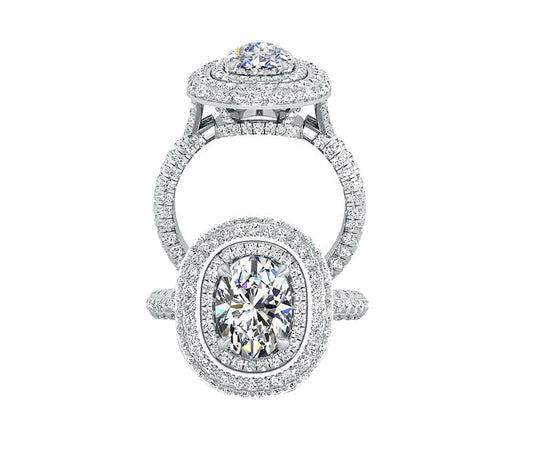 ROYAL TRIPLE HALO DIAMOND ENGAGEMENT RING