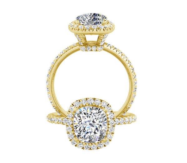 PAVÉ-SET HALO DIAMOND ENGAGEMENT RING