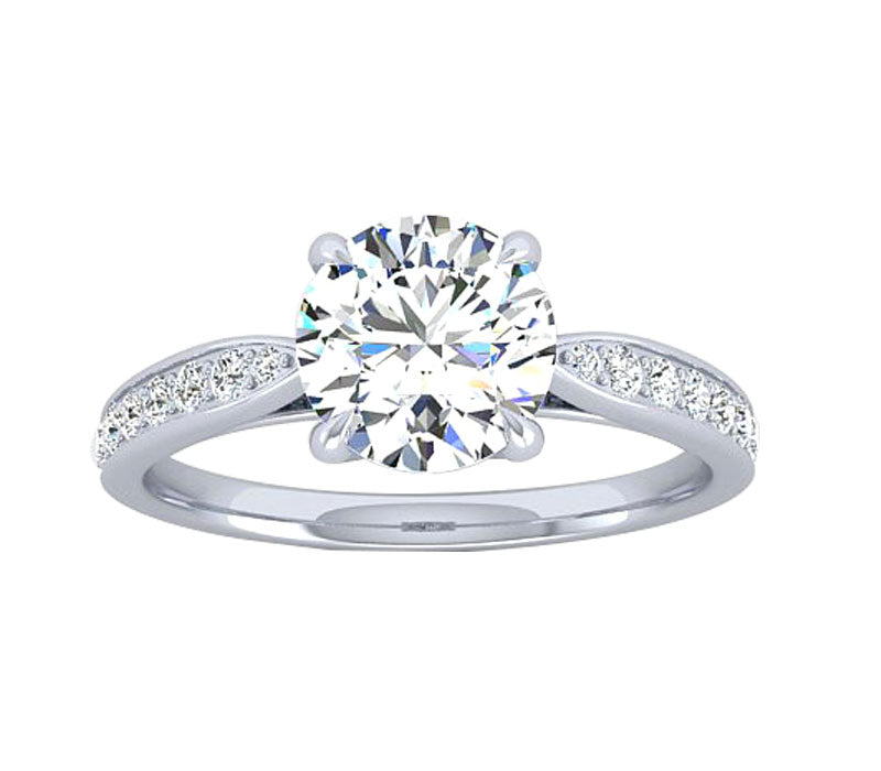 DAINTY PAVE SETTING ROUND DIAMOND ENGAGEMENT RING