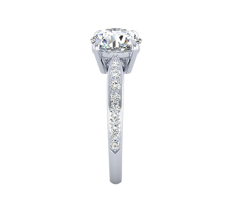 DAINTY PAVE SETTING ROUND DIAMOND ENGAGEMENT RING