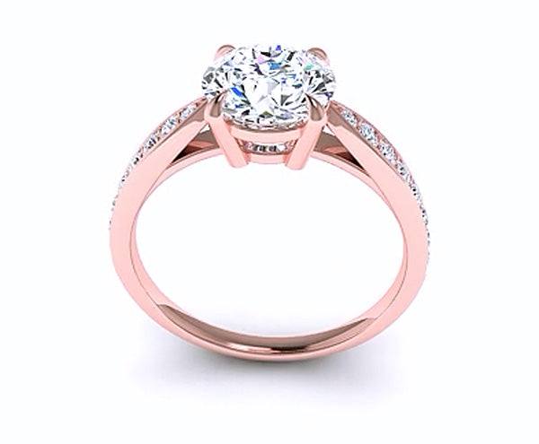 DAINTY PAVE SETTING ROUND DIAMOND ENGAGEMENT RING