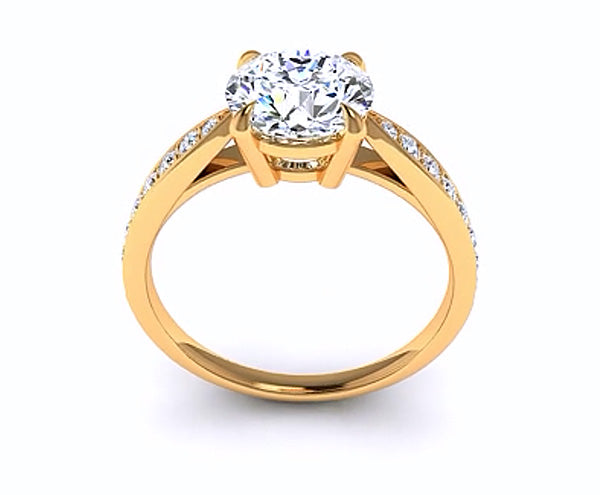 DAINTY PAVE SETTING ROUND DIAMOND ENGAGEMENT RING