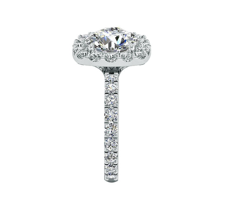 CUSHION STYLE HALO DIAMOND ENGAGEMENT RING