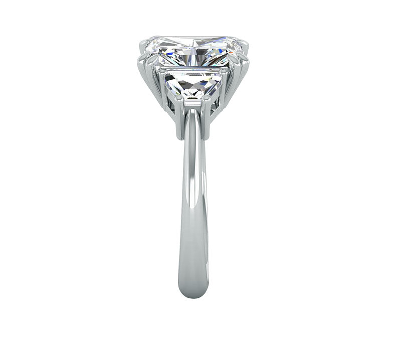 TAPERED BAGUETTE THREE-STONE DIAMOND ENGAGEMENT RING