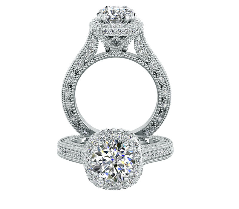 taccori style engagement ring, bridal set, fancy diamond ring in 18k solid gold with sparkle white diamonds