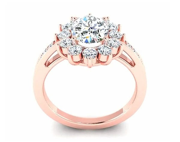 FLORAL HALO DIAMOND ENGAGEMENT RING