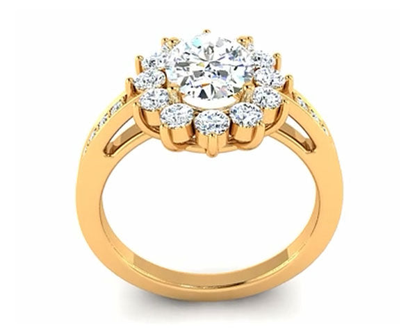 FLORAL HALO DIAMOND ENGAGEMENT RING