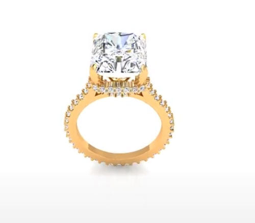 PRINCESS CUT ETERNITY STYLE ENGAGEMENT RING