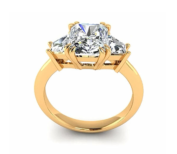 TAPERED BAGUETTE THREE-STONE DIAMOND ENGAGEMENT RING