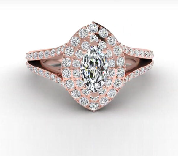 SPLIT SHANK MARQUISE DIAMOND ENGAGEMENT RING