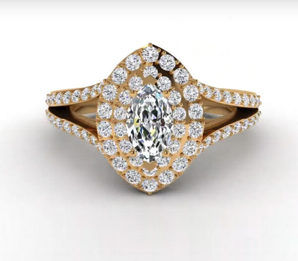 SPLIT SHANK MARQUISE DIAMOND ENGAGEMENT RING