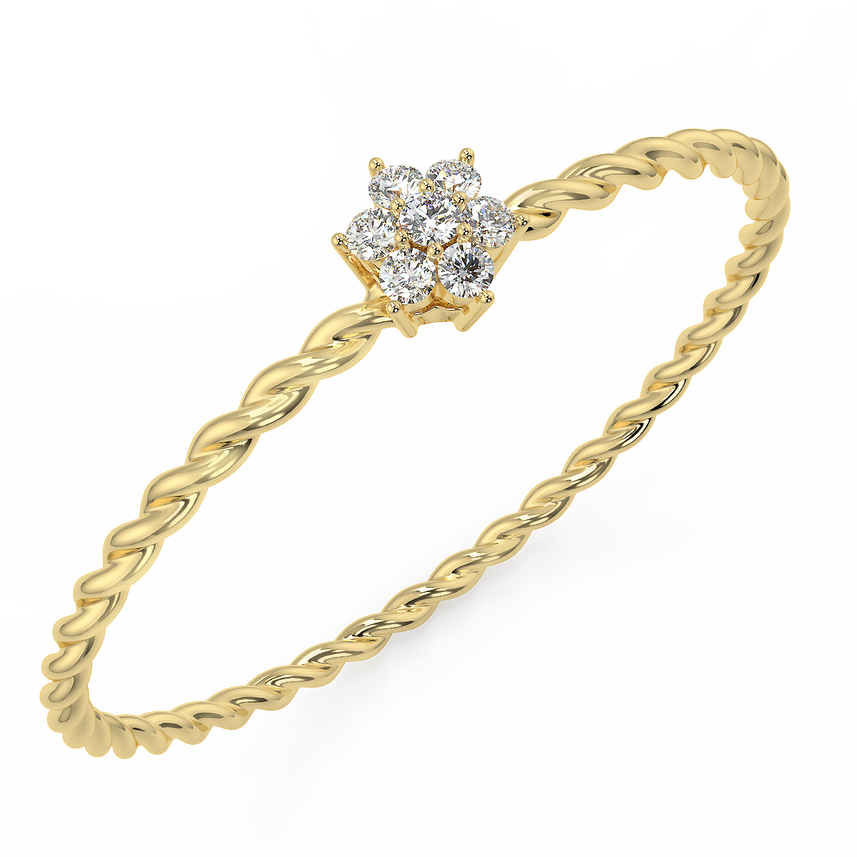 SIX PETALLED FLORETTE DIAMOND RING