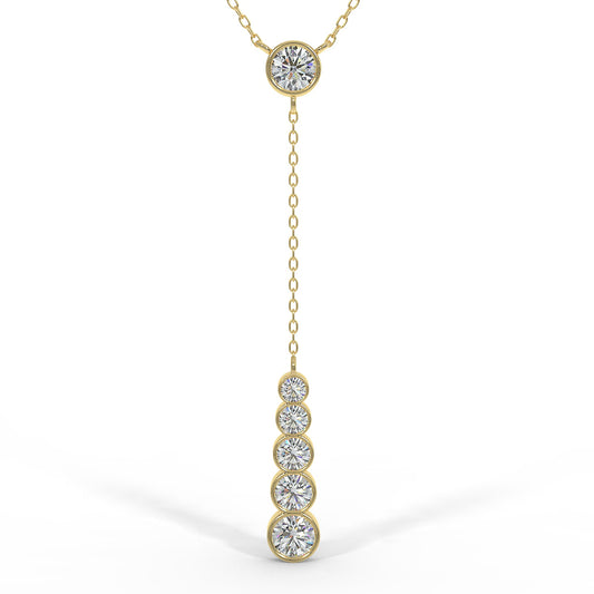 ELEGANT DIAMOND GOLD DROP LARIAT