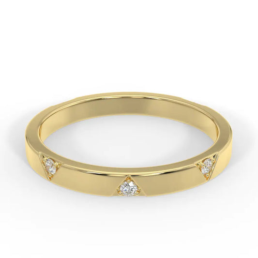 MULTI DIAMOND ETERNITY PROMISE RING, 14K SOLID GOLD WEDDING ROUND BAND, TRIANGLE SHAPE ANNIVERSARY GIFT, MADE TO ORDER ENGAGEMENT JEWELRY