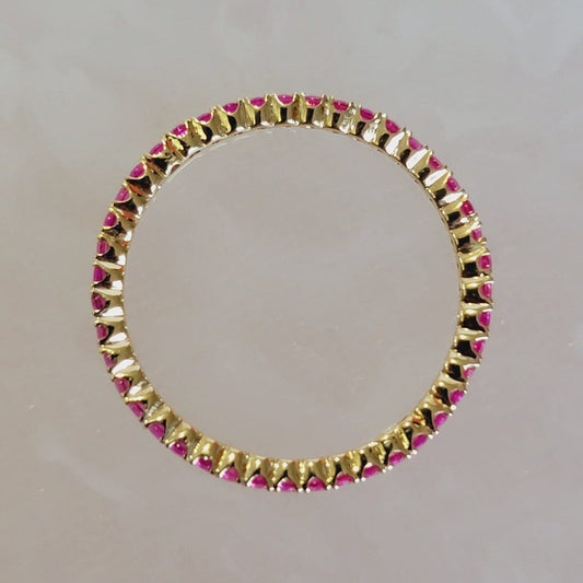 RUBY ETERNITY RING, 14K SOLID GOLD ETERNITY BAND, RUBY WEDDING BAND, JULY BIRTHSTONE BAND, RUBY STACKABLE RING,ETERNITY RING, GIFT FOR HER