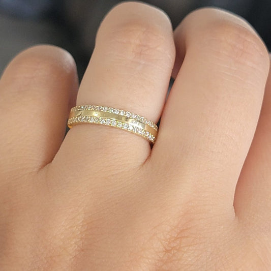 14K SOLID GOLD HALF ETERNITY WEDDING RING