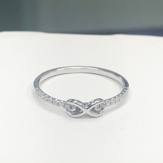 14K SOLID GOLD GENUINE DIAMOND INFINITY RING