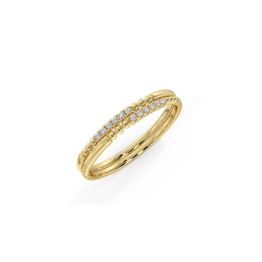 Diamond Wedding Band in 14k Solid Gold , Best Anniversary Ring, Wedding Band for Women, Stackable Rings, Minimalist Wedding Ring