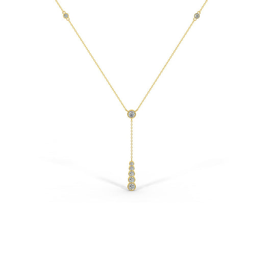 Diamond Necklace, 14k Gold Necklace, Diamond Necklace, Lariat Necklace, White Gold Necklace, Bridal Necklace, Dainty Necklace, Drop Necklace