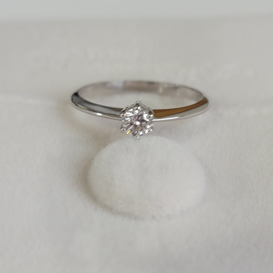 Dainty Diamond Engagement Ring in 14k Solid Gold, , Solitaire Ring, Diamond Wedding Ring, Minimalist Engagement Ring