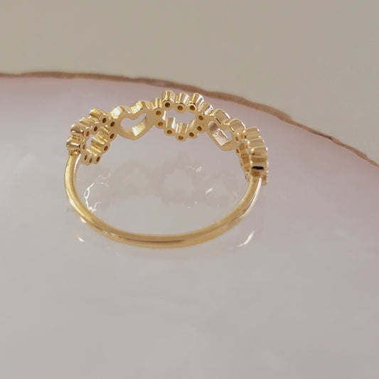 Diamond Heart Ring, 14k Solid Gold Ring, Gold Heart Ring, Heart Wedding band, Anniversary Rings, Heart Shape Ring, White Gold Diamond Ring