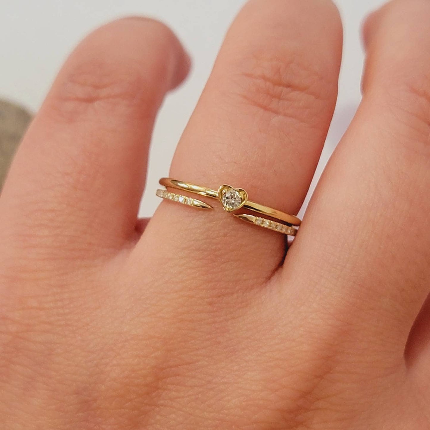 Open Claw Solid 14k Gold Natural Diamond Ring, Half Eternity Ring, Stackable Ring, Dainty Diamond Ring, Minimalist Ring, 14k white Gold