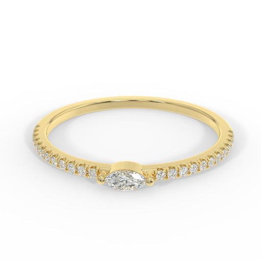 14k Gold Marquise Diamond Engagement Ring