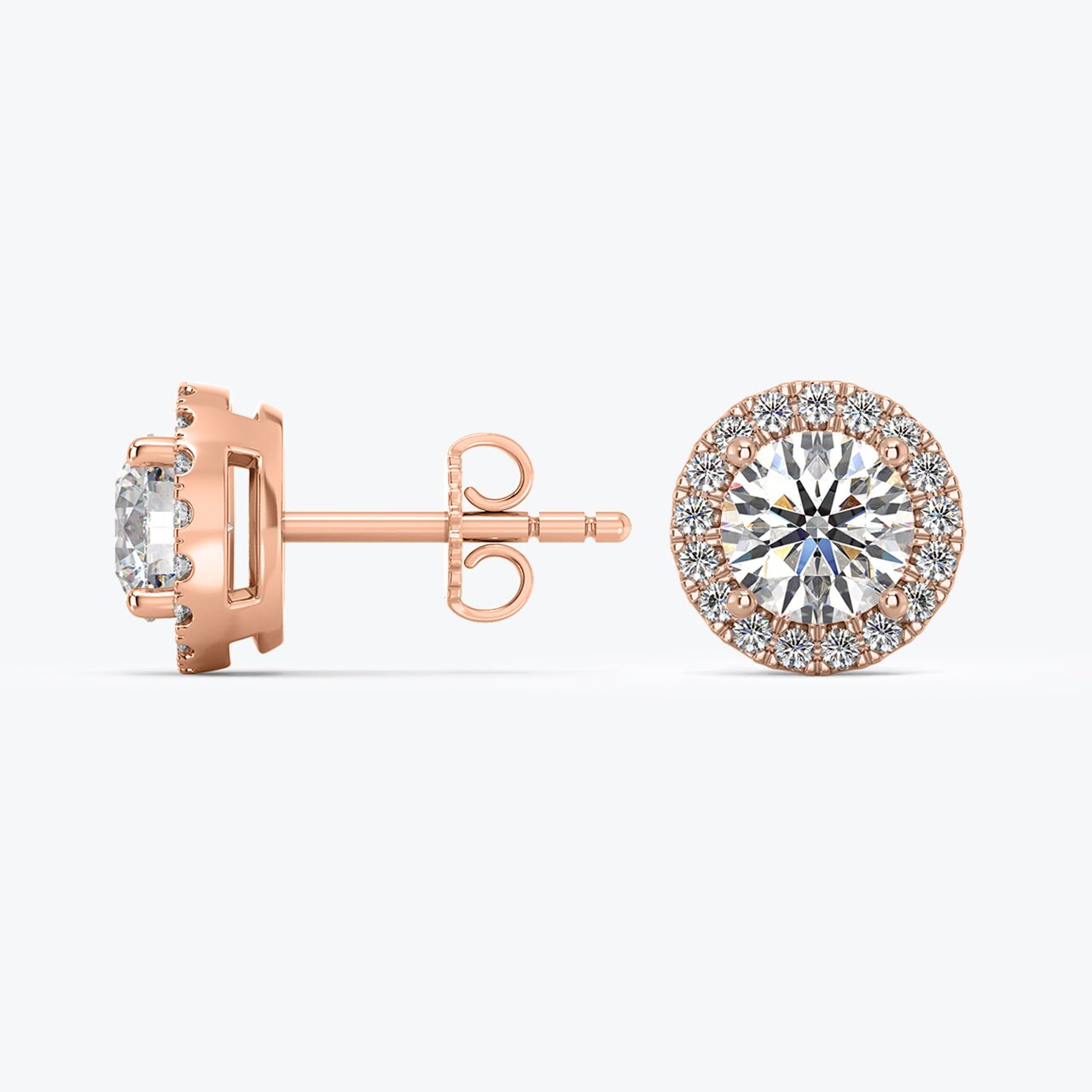 1.5 Carat Round Ideal Cut Lab Grown Diamond Stud Earrings
