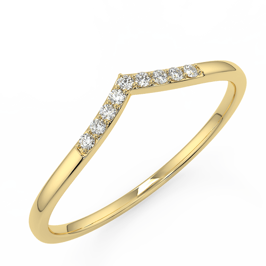 14K GOLD DIAMOND CHEVRON RING