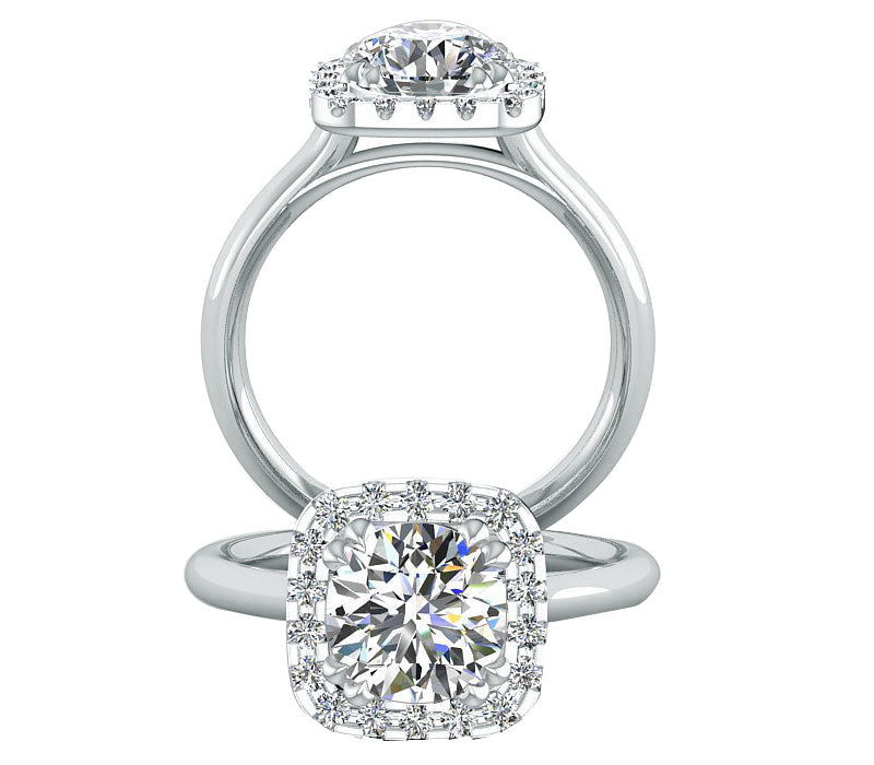 CLASSIC HALO DIAMOND ENGAGEMENT RING