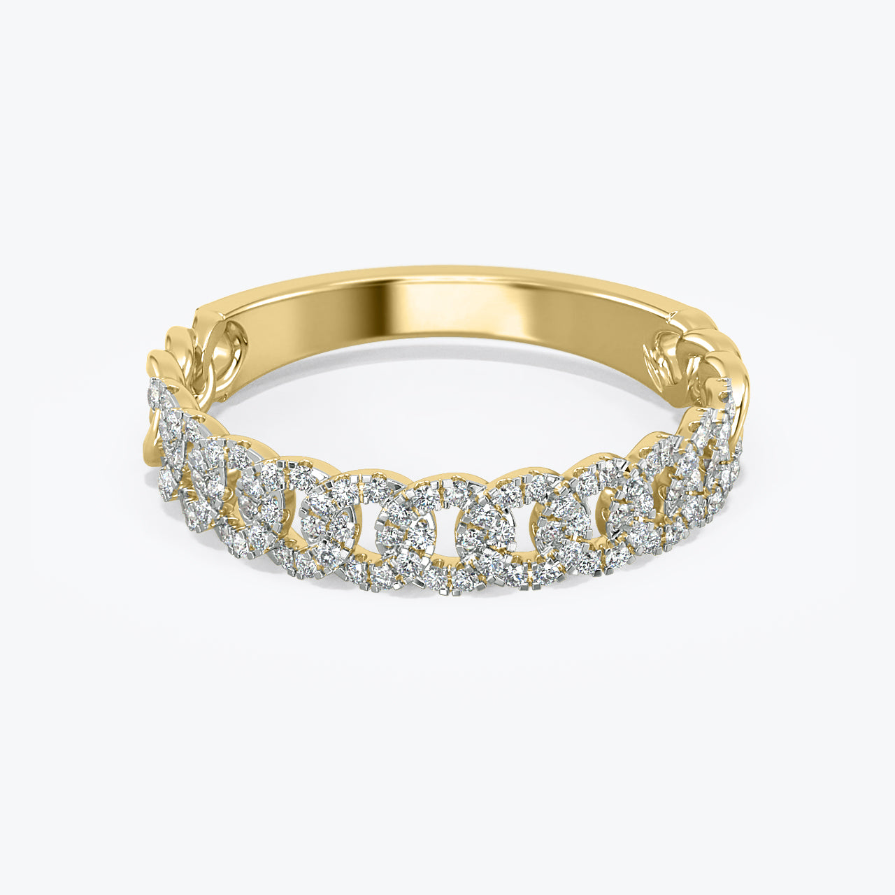 14k diamond Cuban link ring