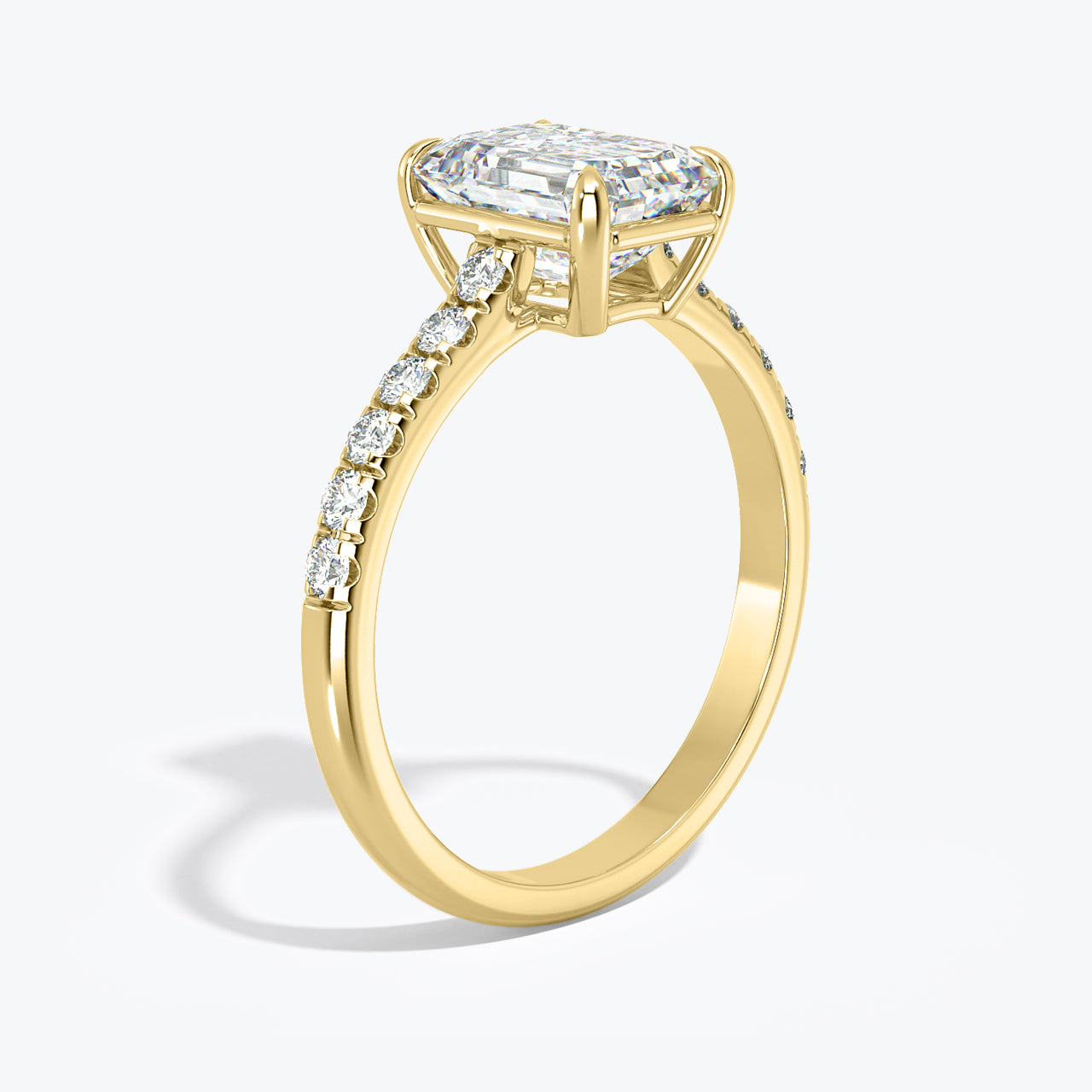 Lab-Created 2.50 Carat F-VS1 Emerald Cut Diamond Engagement Ring in 14k White Gold