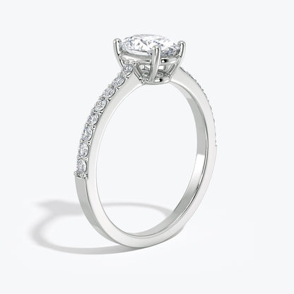 14K White Gold 1.06Ct Oval Lab Diamond Engagement Ring