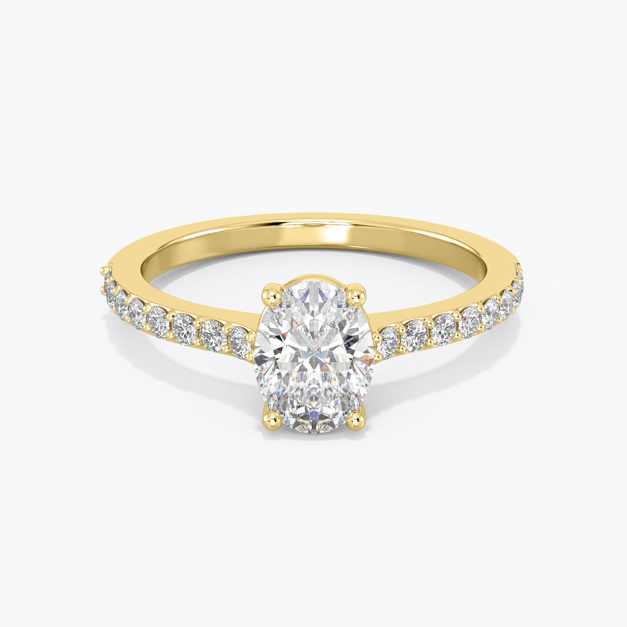 14K White Gold 1.06Ct Oval Lab Diamond Engagement Ring