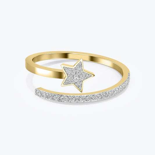 solid gold diamond star ring