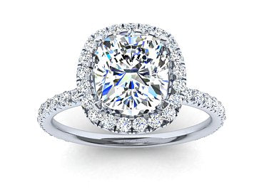 PAVÉ-SET HALO DIAMOND ENGAGEMENT RING