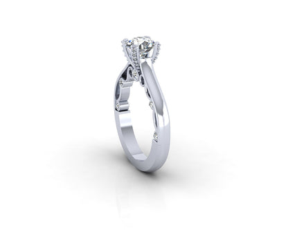 ROMANTIC SOLITAIRE EMBELLISHED WITH DIAMONDS