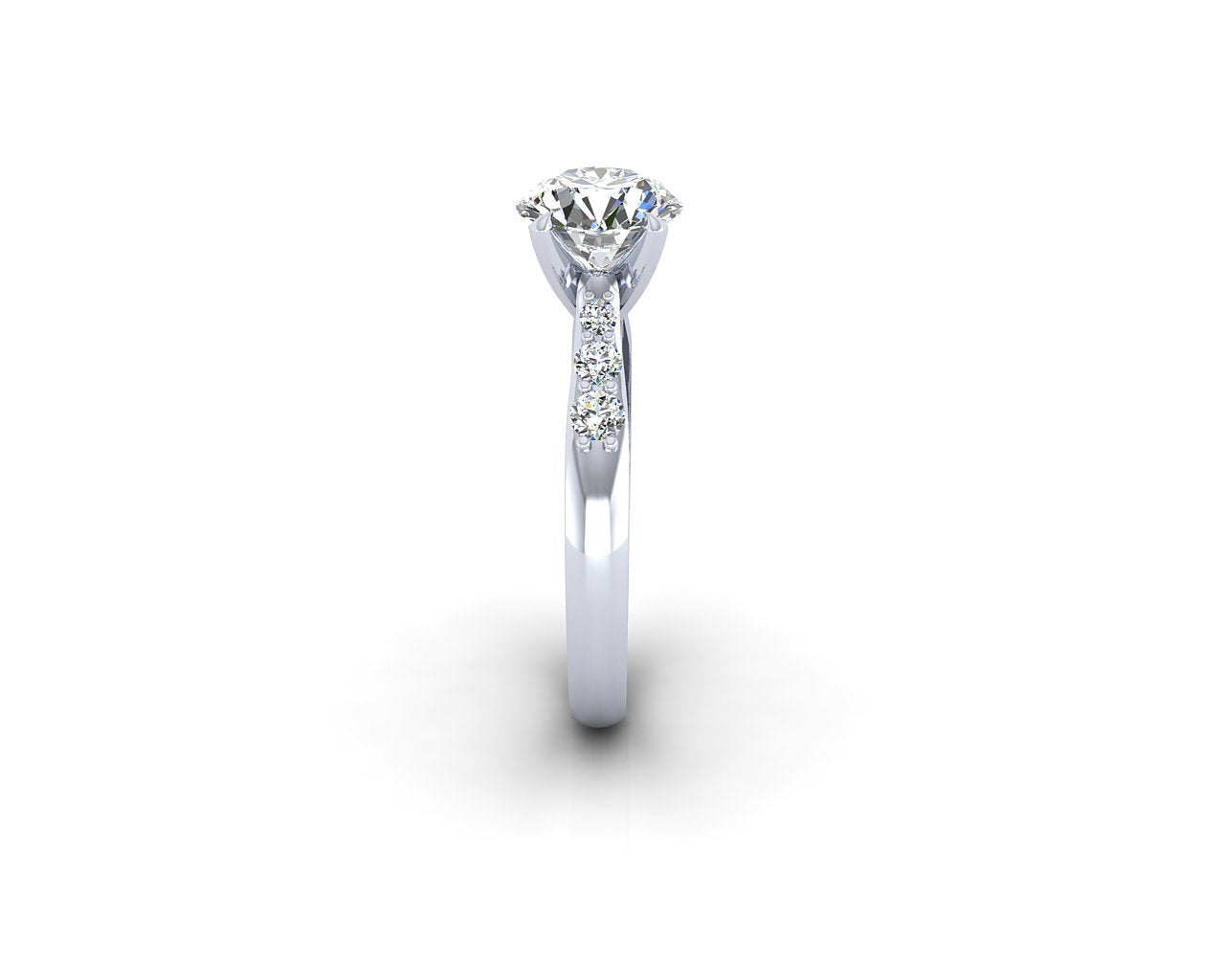 REVERSE TAPERED CATHEDRAL ENGAGEMENT RING