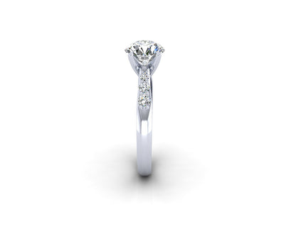 REVERSE TAPERED CATHEDRAL ENGAGEMENT RING