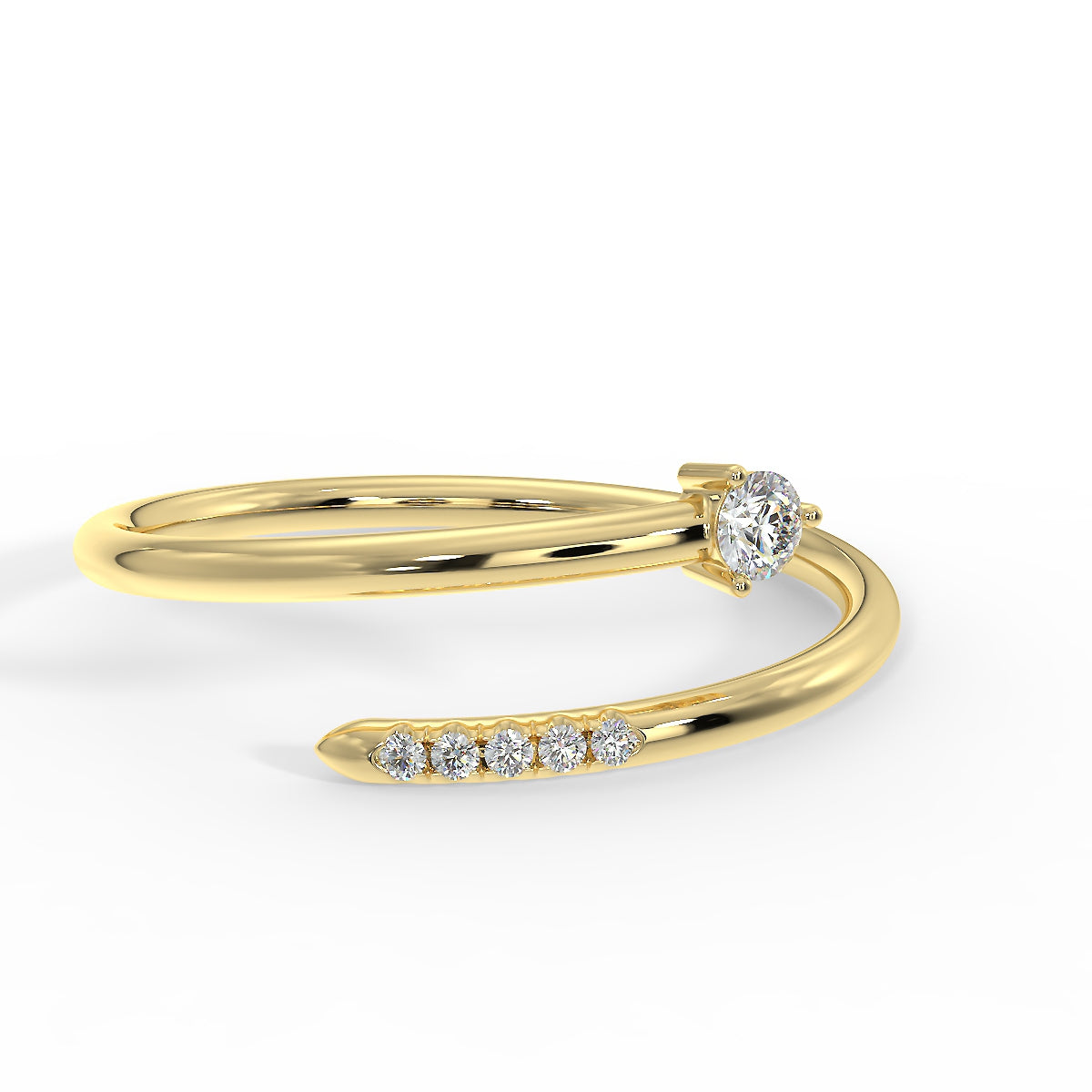 stackable spiral ring in 14k solid gold