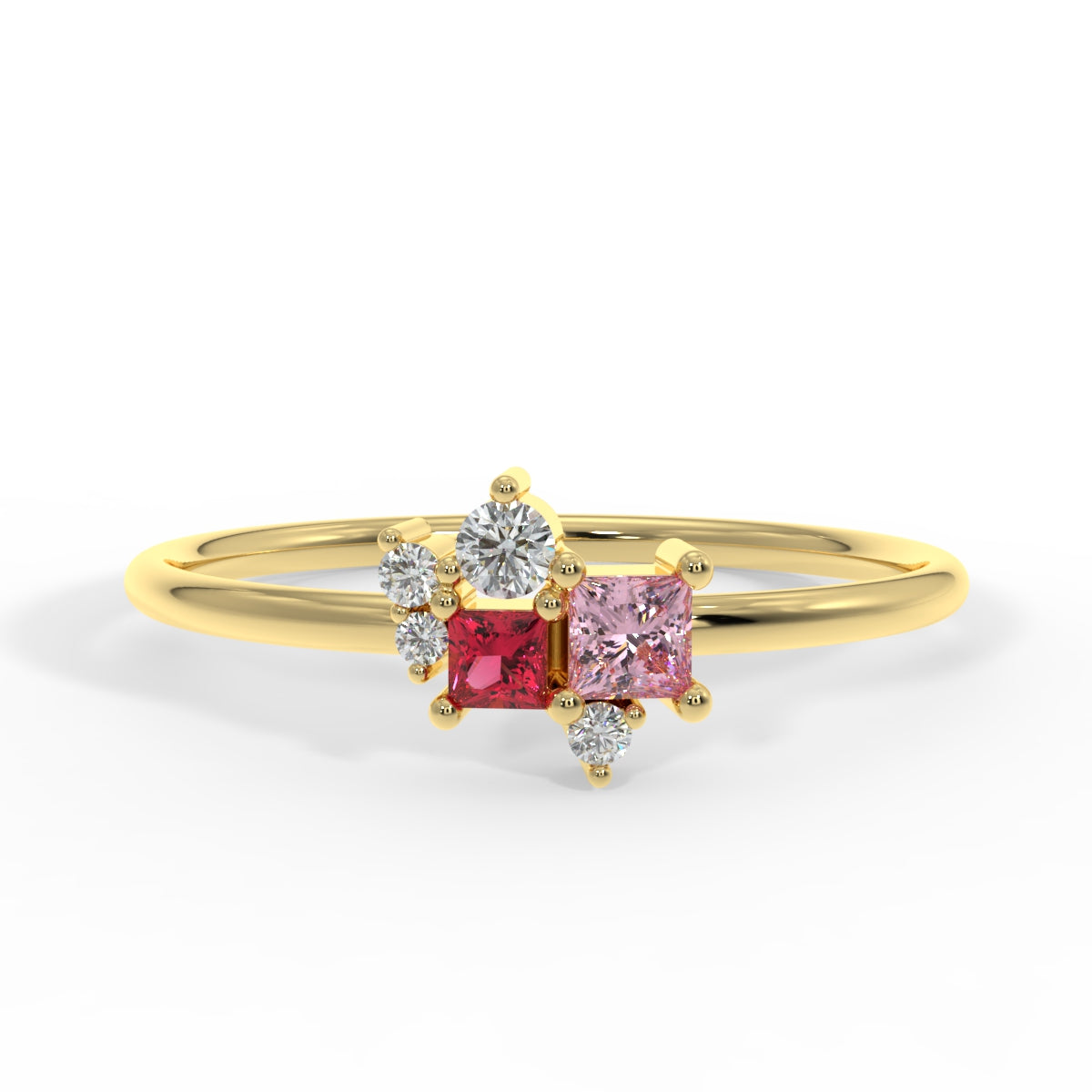 Cluster Gemstones Ring, Birthstone Gift ring